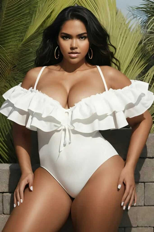 White Ruffle Paradise (One Piece) Swimsuit